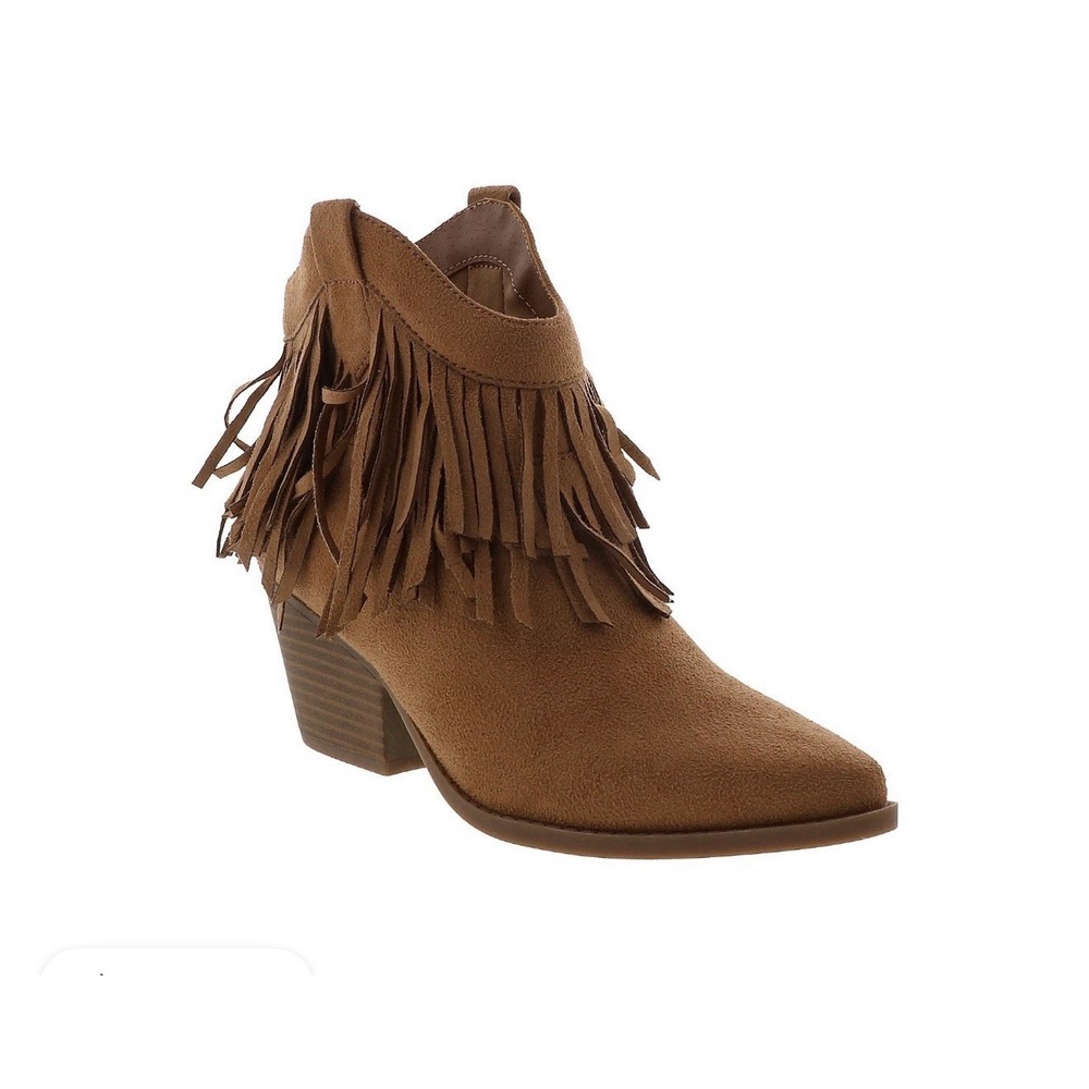 NEW‎ Indigo Rd. Fringe Ankle Boots Axwell Sz 7 Brown Sueded Western Boho Cowgirl